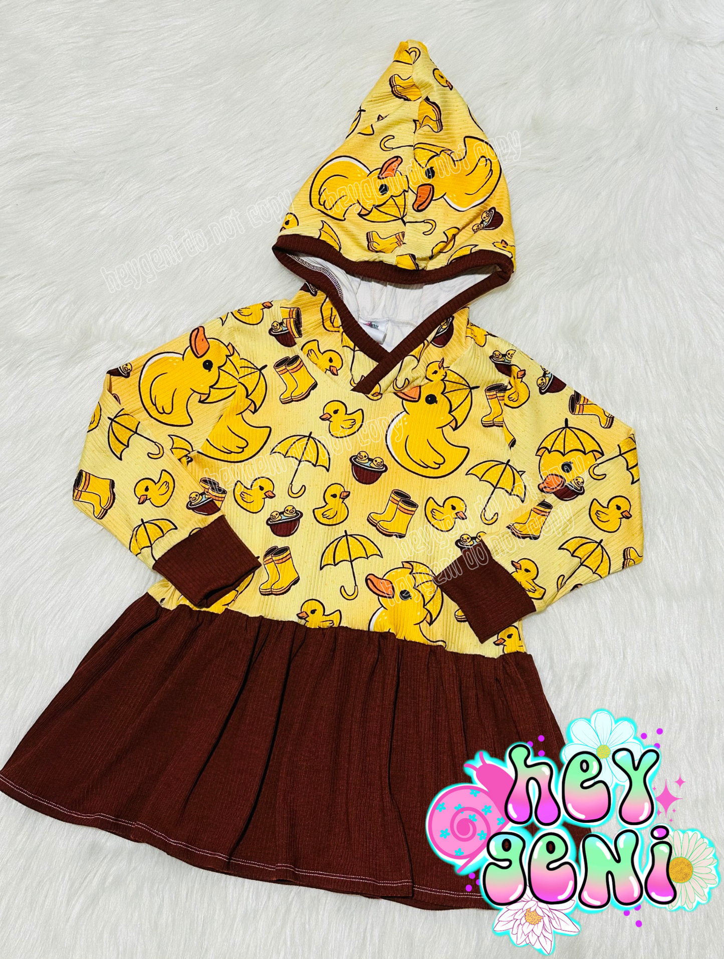 RTS 4T DUCKIES PIXIE HOOD PEPLUM