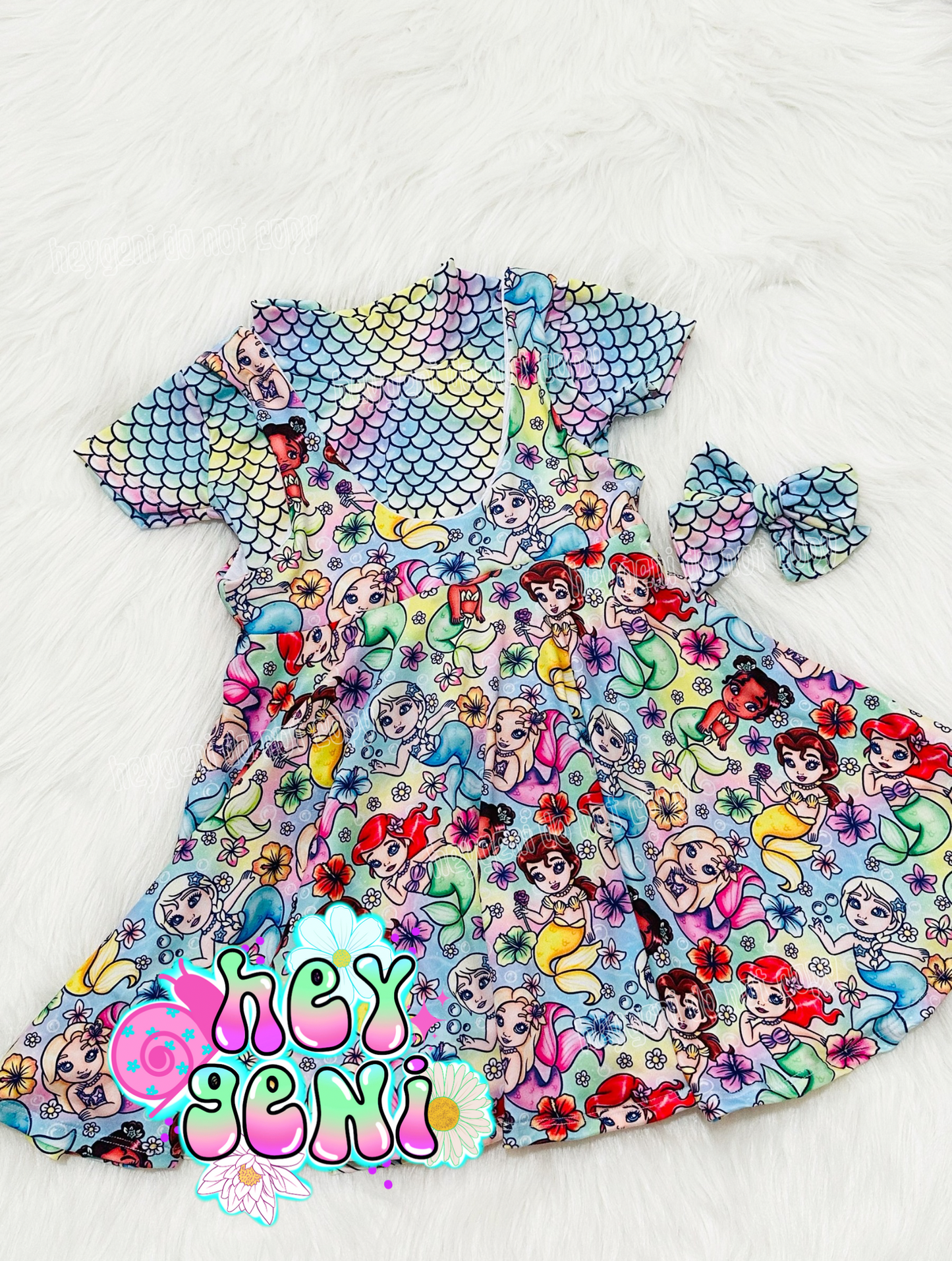 2T RTS MERMAID BABY PRINCESS DRESS SET