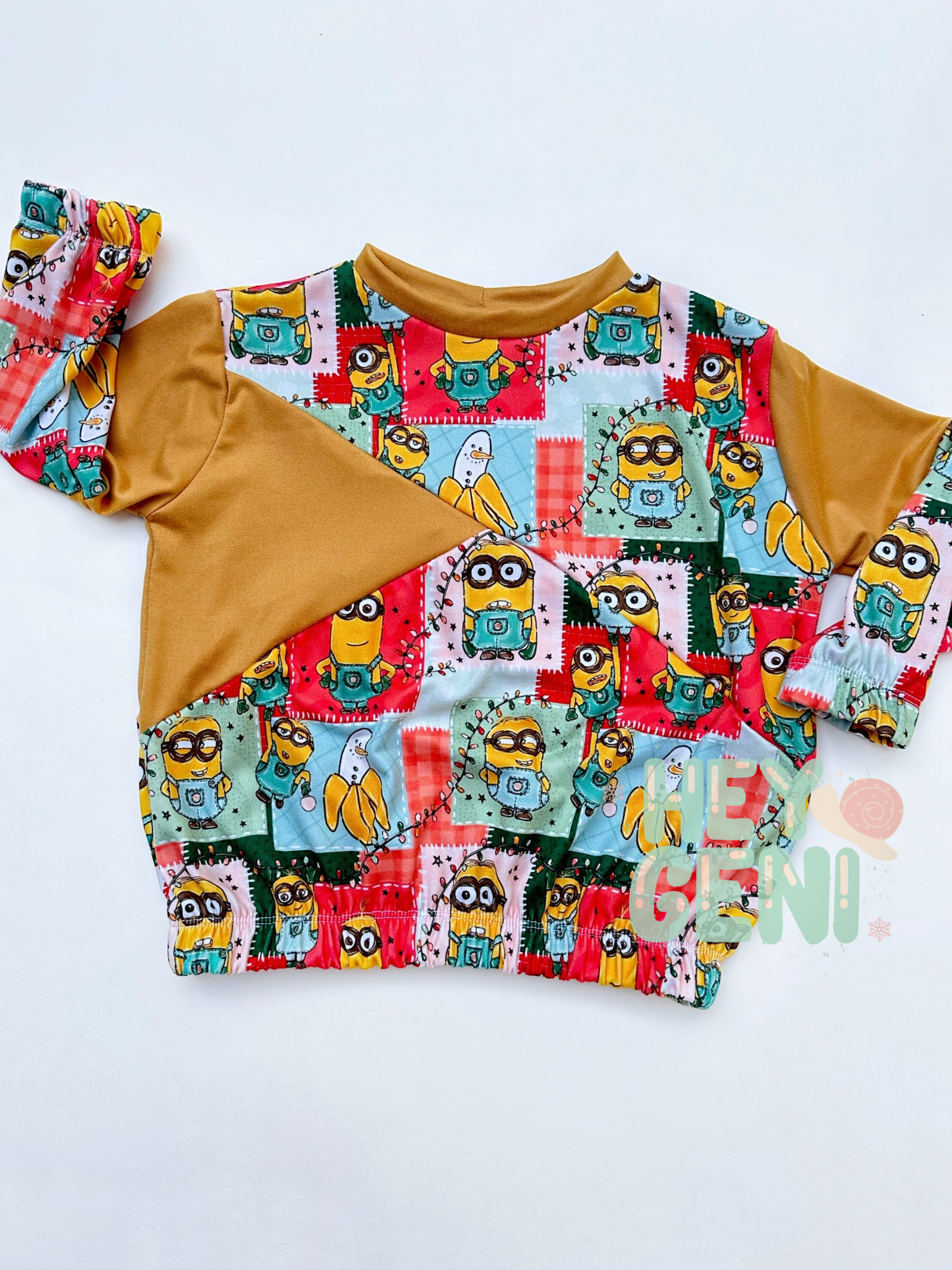 RTS 18/24M XMAS MINION ELASTIC SWEATER TOP