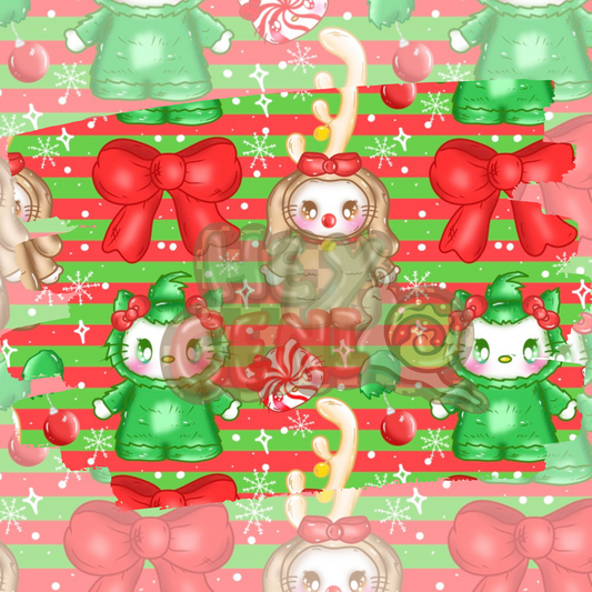 6R!NCHY KITTY- RED AND GREEN