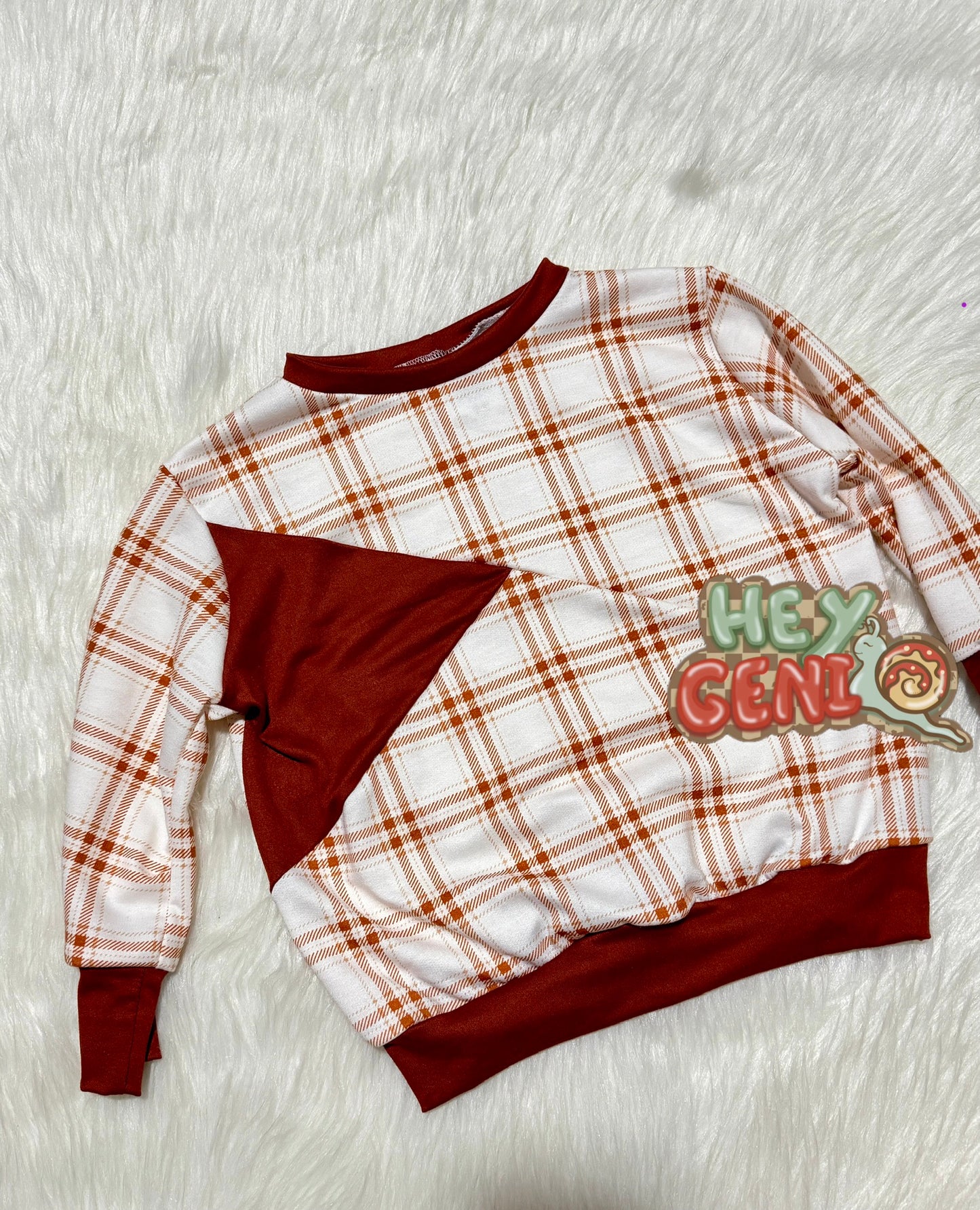 RTS 2T PLAID RUST SWEATER TOP