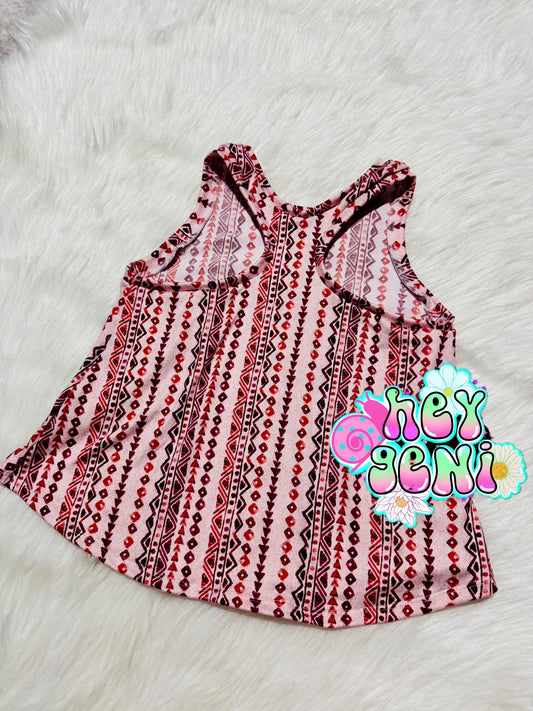 6-7Y RTS PINK AZTEC RACERBACK