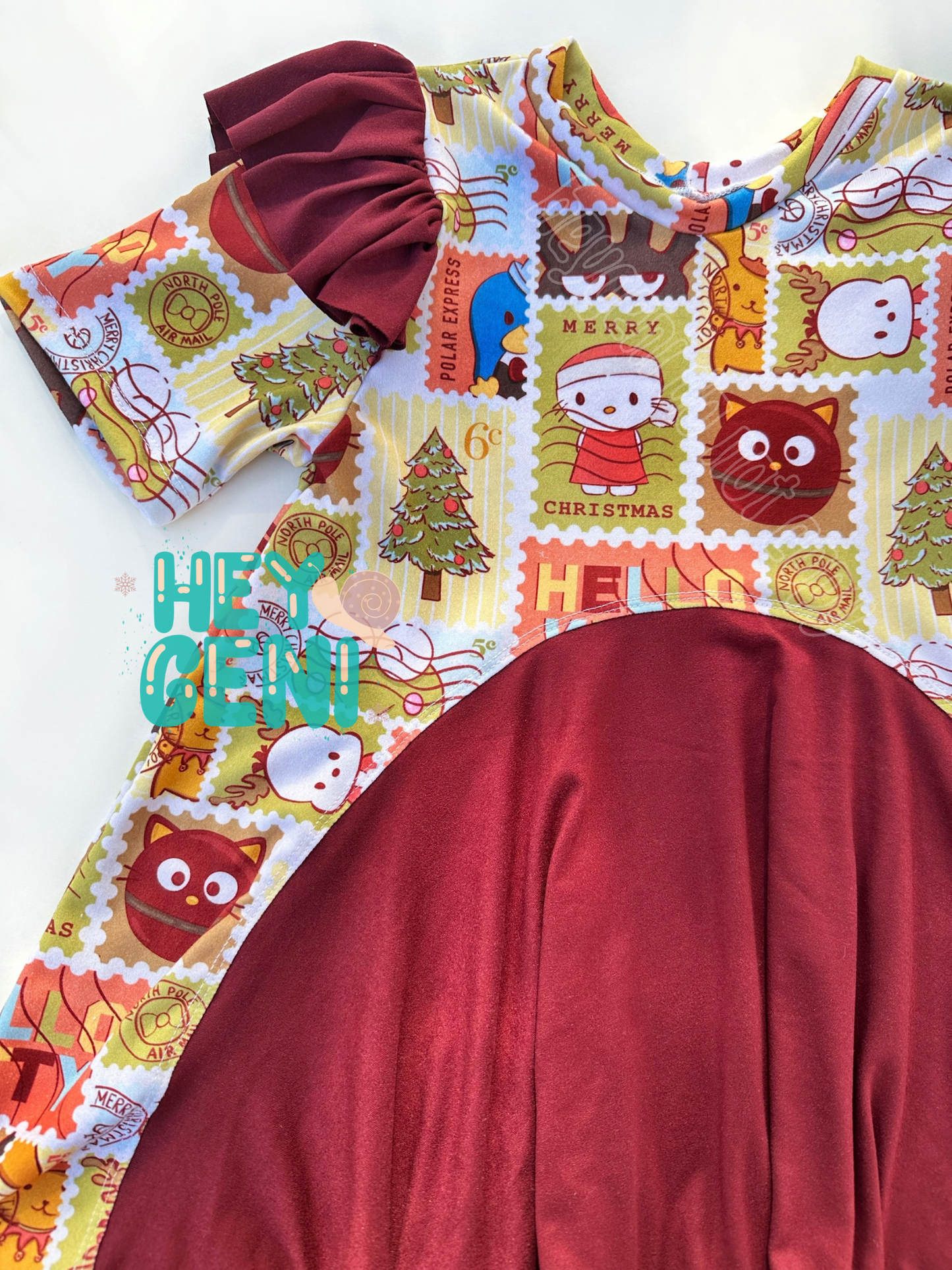 RTS 6Y HK STAMPS LUNA COLORBLOCK RUFFLE TOP