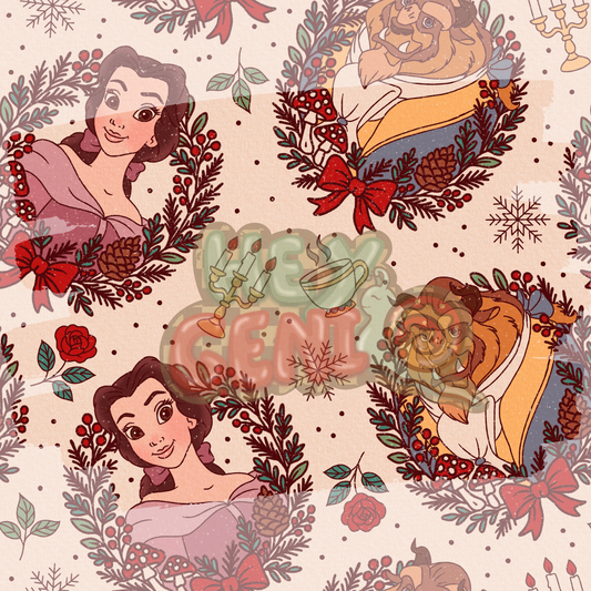 B&B WINTER WREATH- TAN